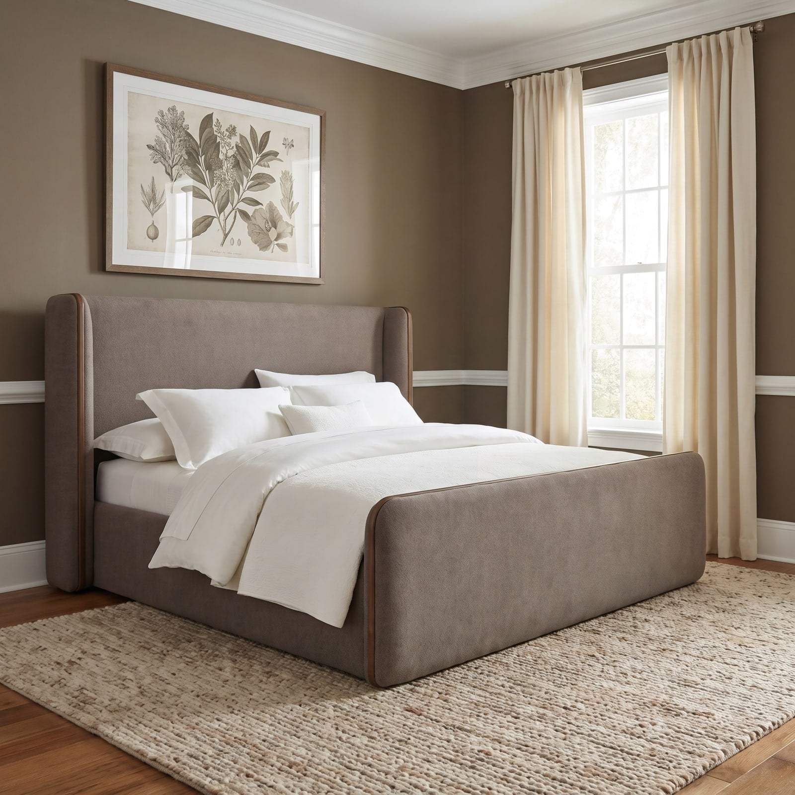 Bacall Wg Wd KG Bed - Msh/Clst
