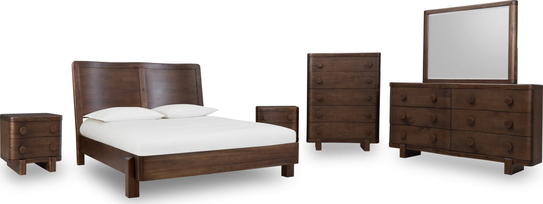 Basi Crvd King Bed - Brn Spice – view 8