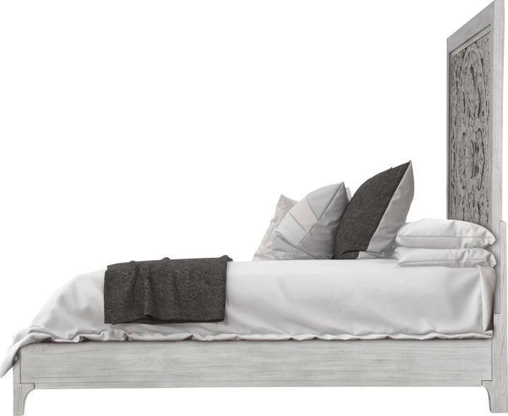 Boho Chic California King-Size Bed in Washed White – view 7
