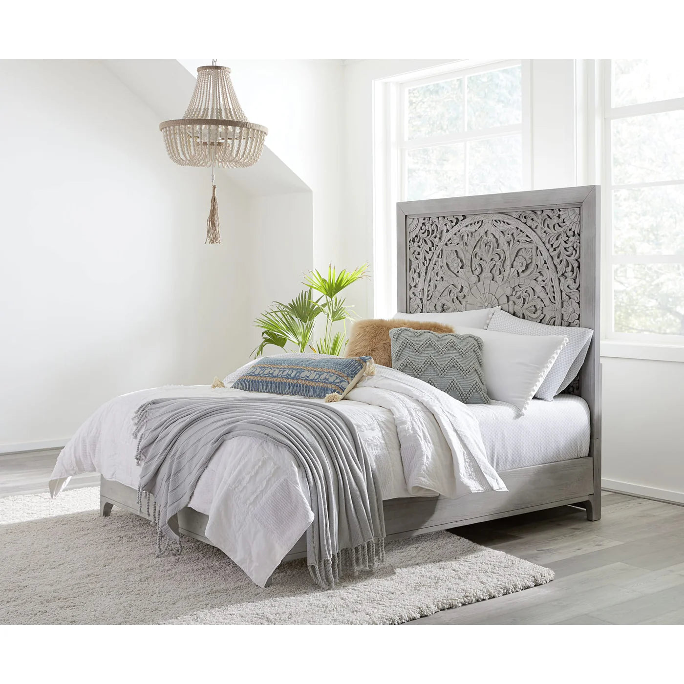 boho-chic-carved-platform-bed-in-washed-white
