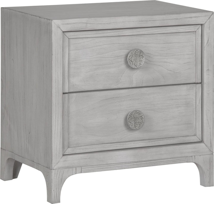 Boho Chic Nighstand in Washed White – view 3