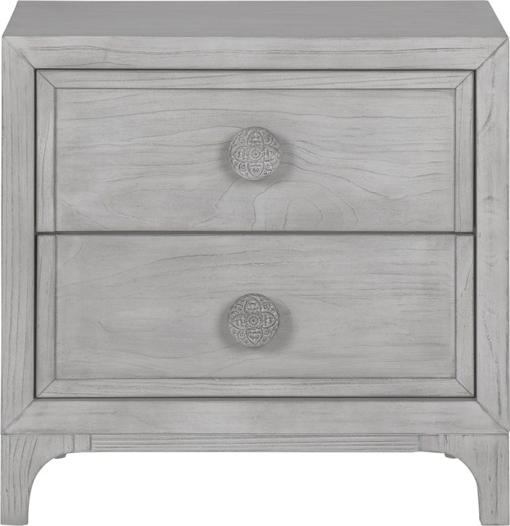 Boho Chic Nighstand in Washed White – view 4