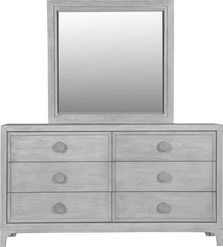 Boho Chic Six-Drawer Dresser in Washed White (2024) – view 7