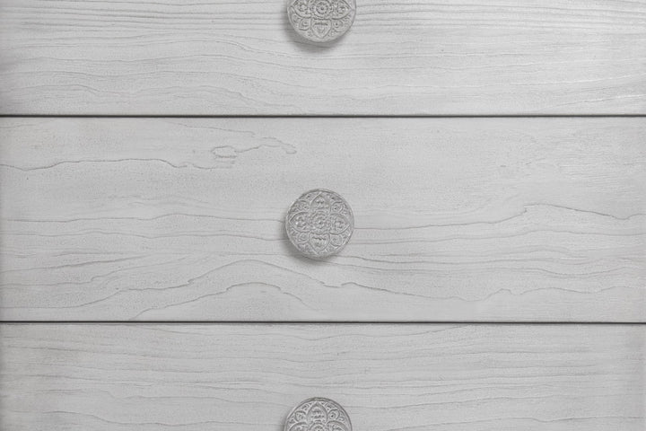 Boho Chic Six-Drawer Dresser in Washed White (2024) – view 8
