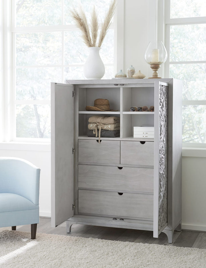 Boho Chic Wardrobe Chest in Washed White (2024) – view 2