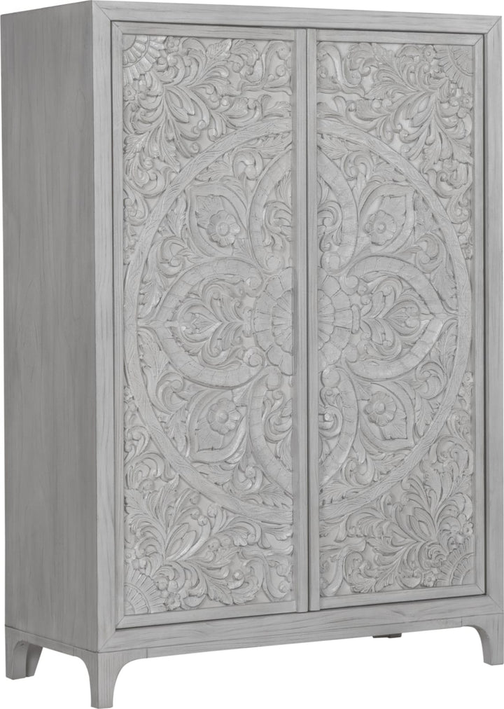 Boho Chic Wardrobe Chest in Washed White (2024) – view 3
