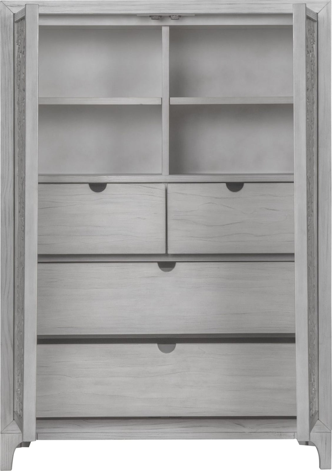 Boho Chic Wardrobe Chest in Washed White (2024) – view 5