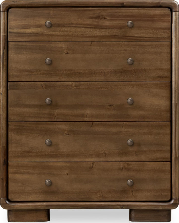Boka Five Drawer Acacia Wood Chest in Impala – view 2