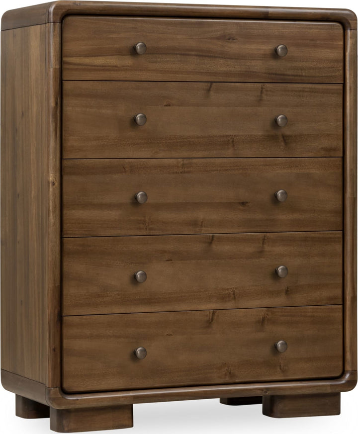 Boka Five Drawer Acacia Wood Chest in Impala – view 3