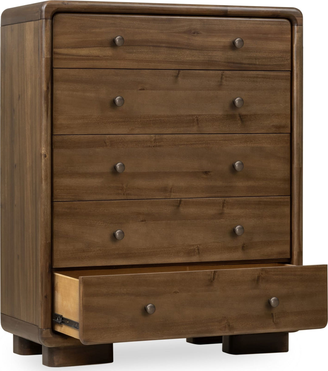 Boka Five Drawer Acacia Wood Chest in Impala – view 4