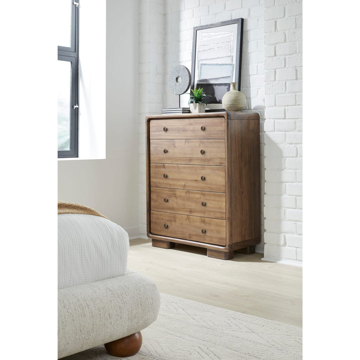 Boka Five Drawer Acacia Wood Chest in Impala