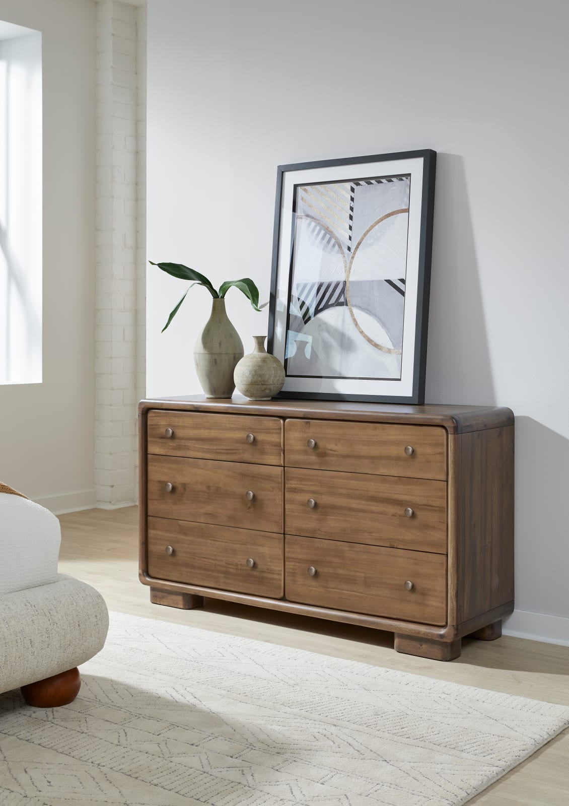 Boka Six Drawer Acacia Wood Dresser in Impala