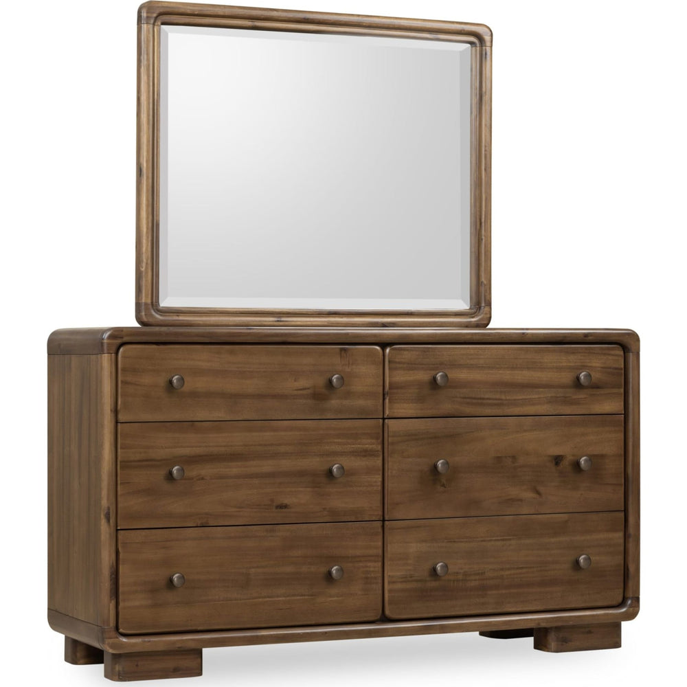 Boka Six Drawer Acacia Wood Dresser in Impala, side view