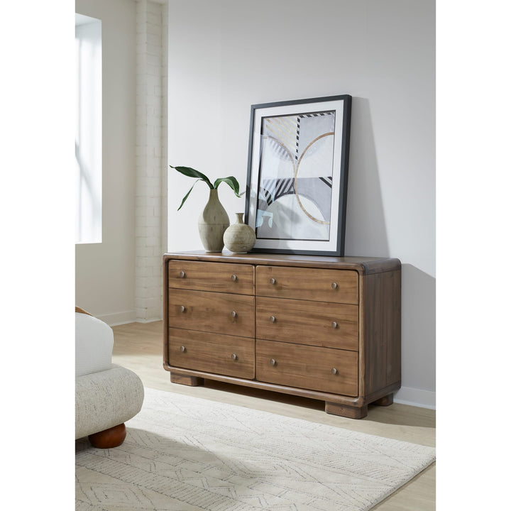 Boka Six Drawer Acacia Wood Dresser in Impala