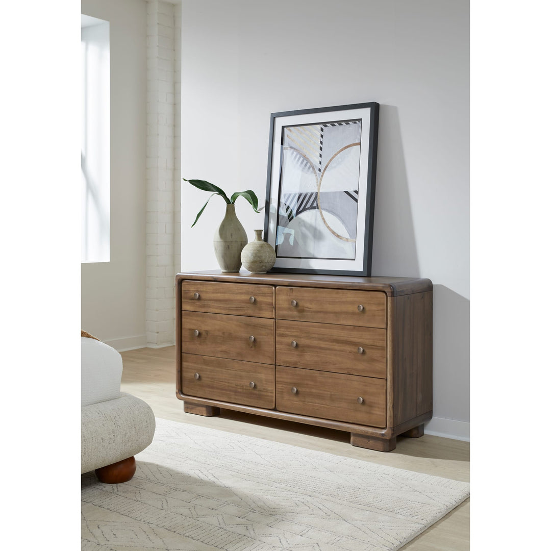 Boka Six Drawer Acacia Wood Dresser in Impala