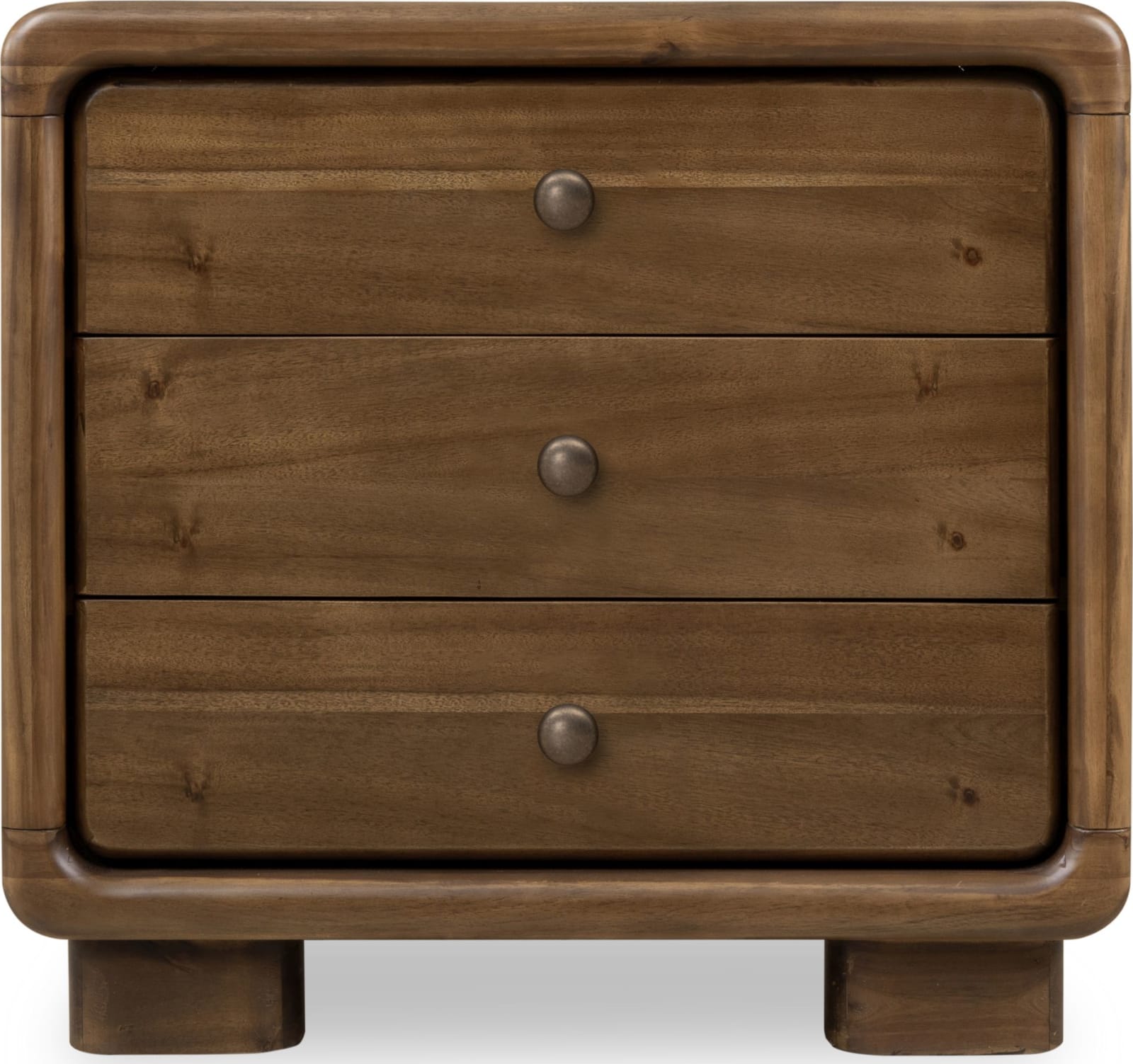 Boka Three Drawer Acacia Wood Nightstand in Impala – view 2