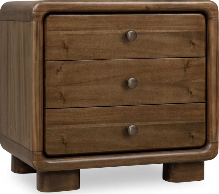 Boka Three Drawer Acacia Wood Nightstand in Impala – view 3