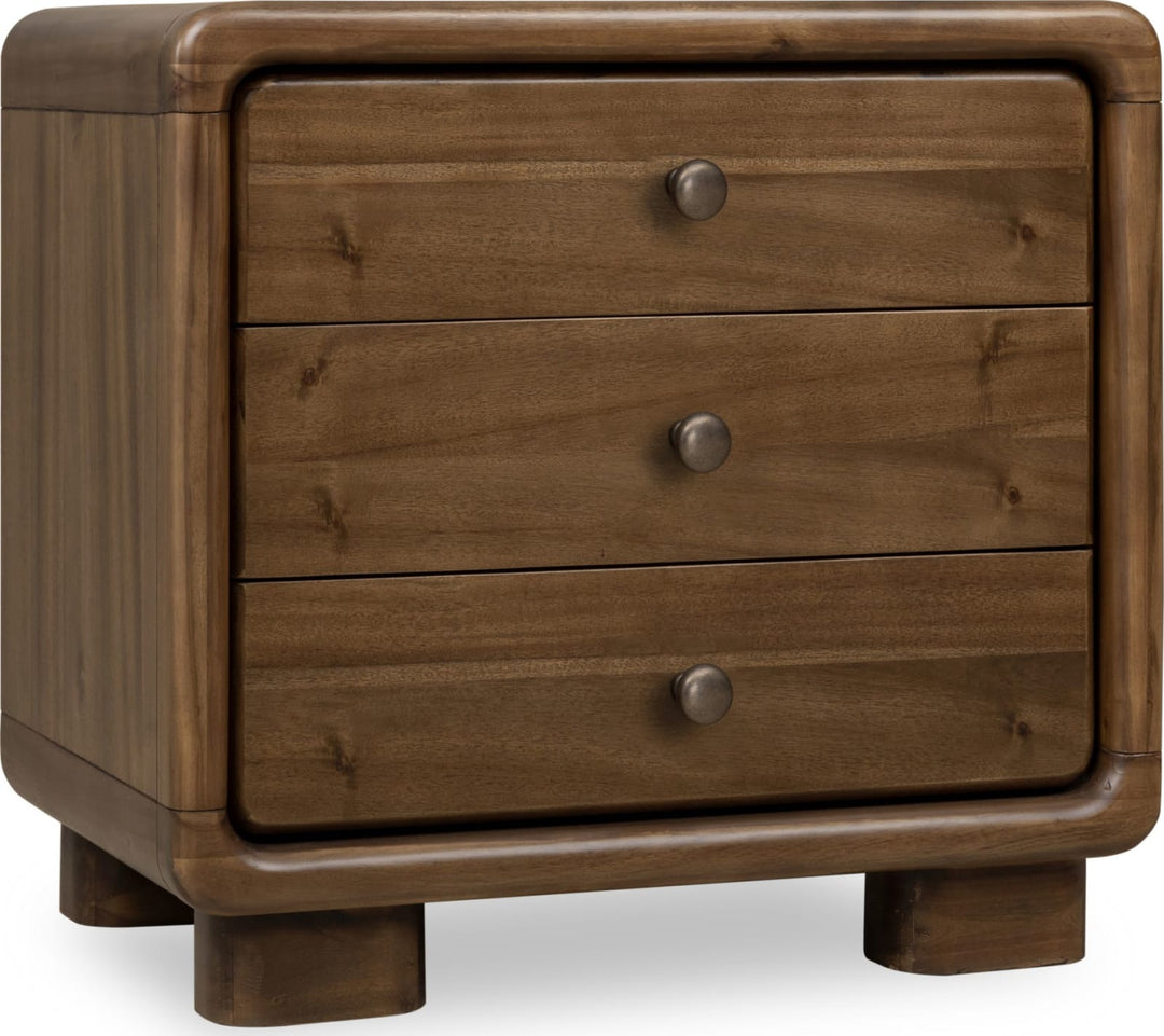 Boka Three Drawer Acacia Wood Nightstand in Impala – view 3