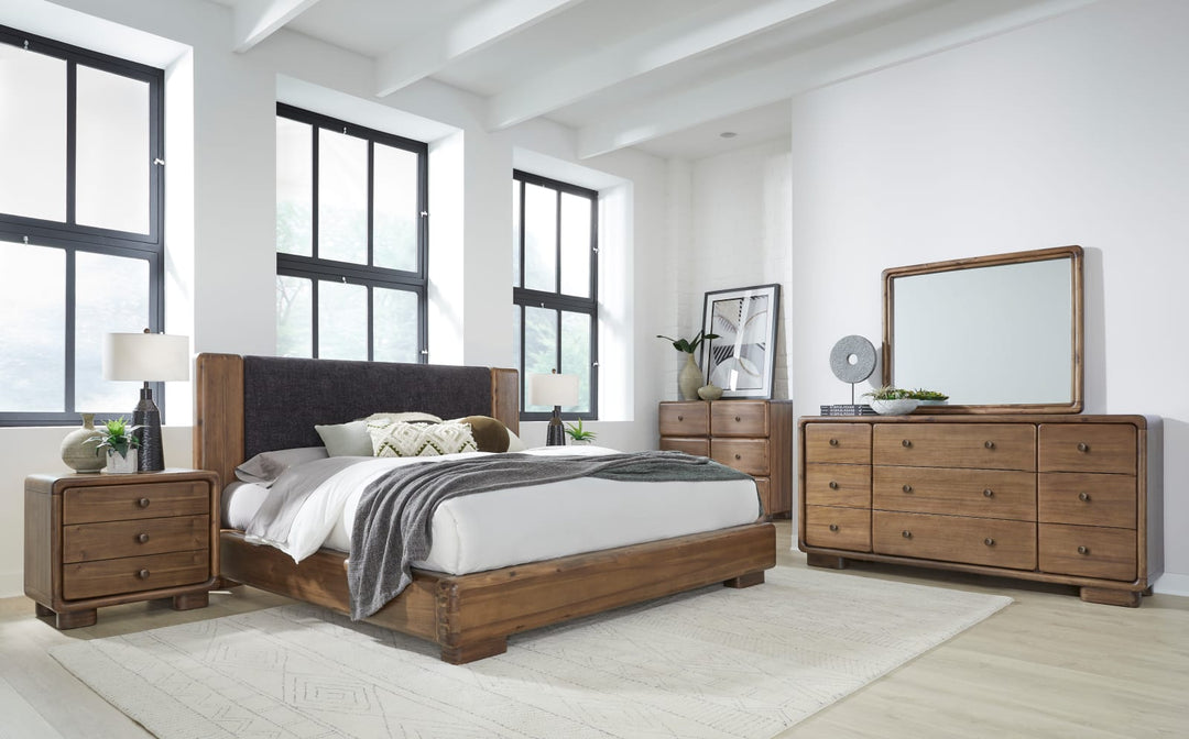 Boka Three Drawer Acacia Wood Nightstand in Impala – view 7