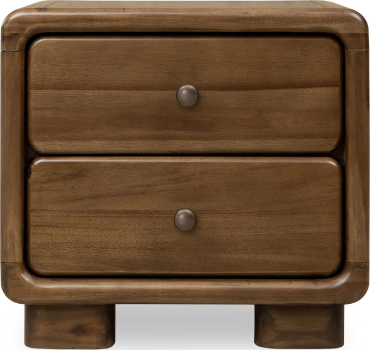 Boka Two Drawer Acacia Wood Nightstand in Impala – view 2