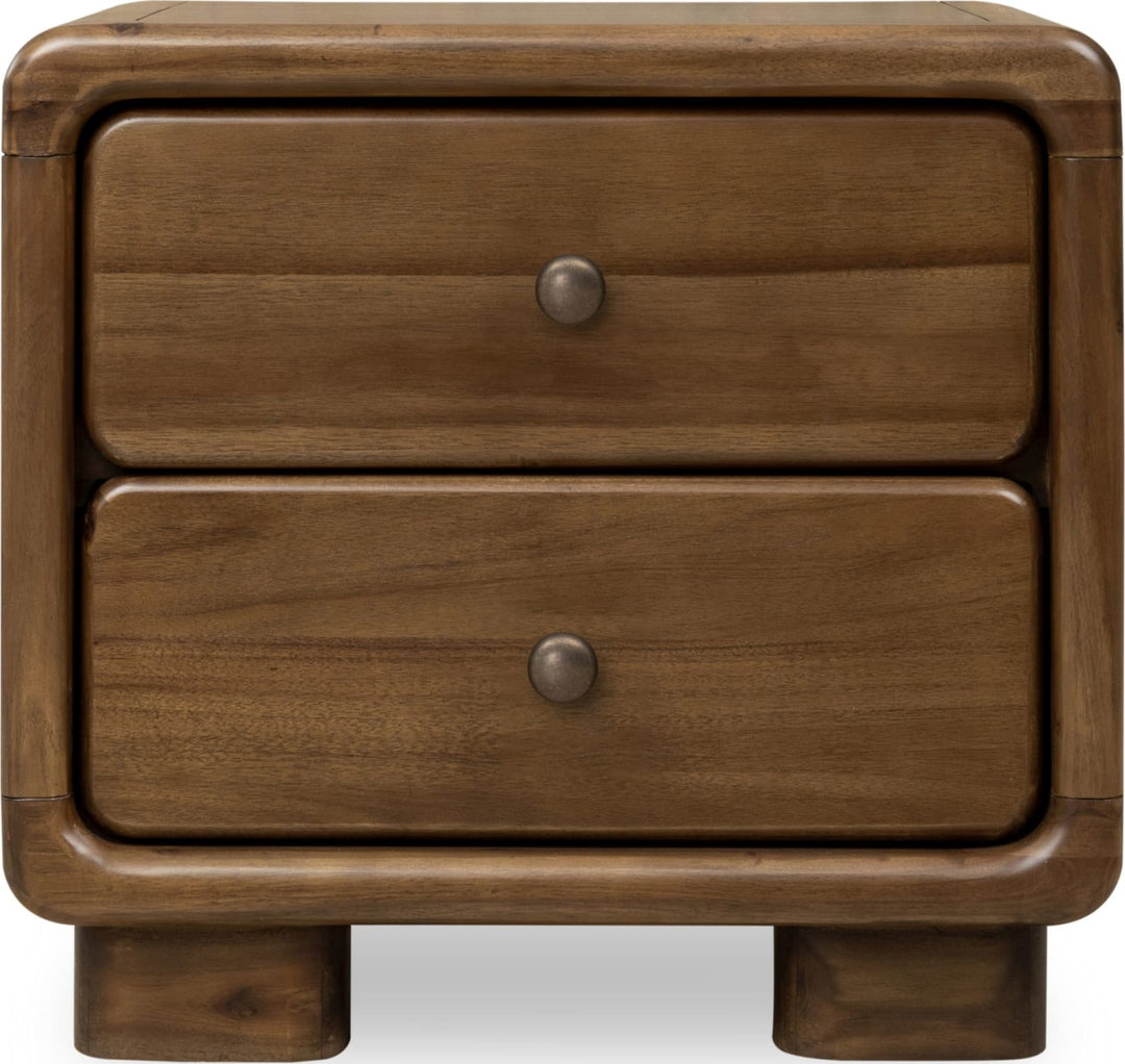 Boka Two Drawer Acacia Wood Nightstand in Impala – view 2