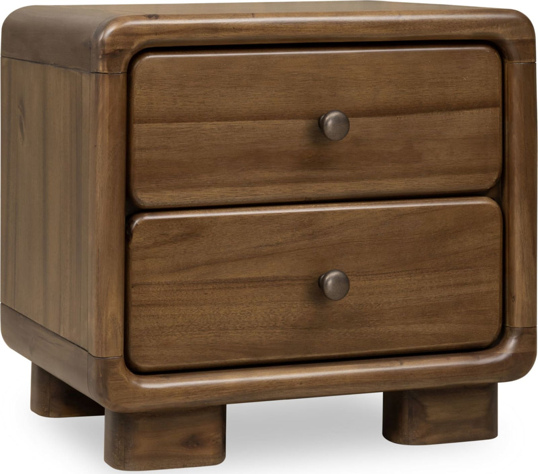 Boka Two Drawer Acacia Wood Nightstand in Impala – view 3