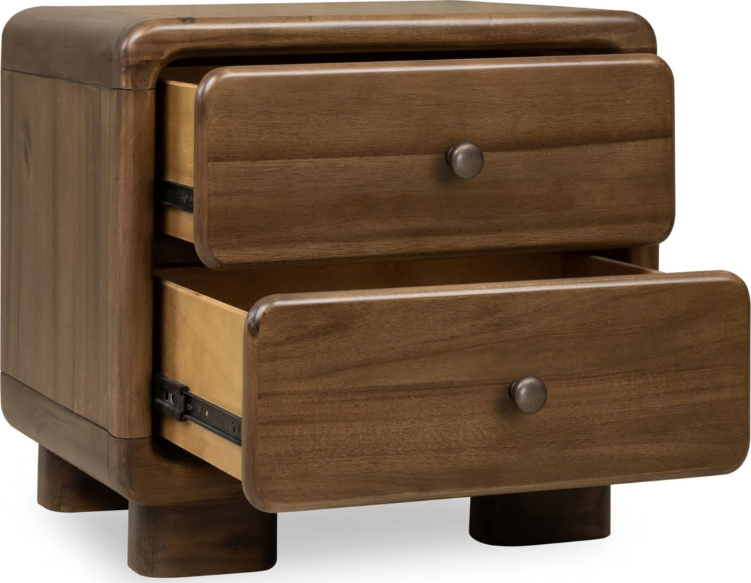 Boka Two Drawer Acacia Wood Nightstand in Impala – view 4