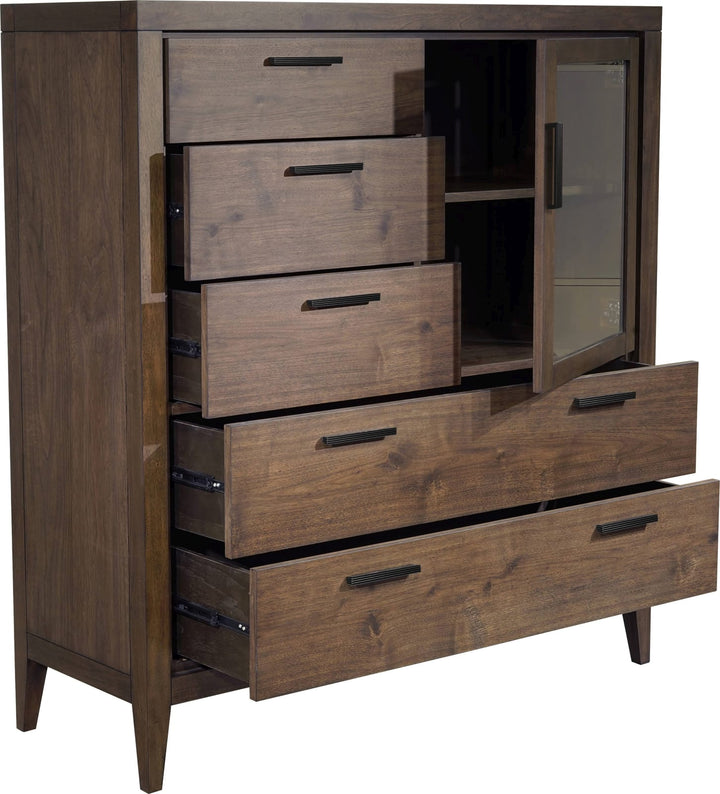 Boracay Five Drawer One Door Walnut Sweater Chest in Wild Oats Brown (2024) – view 2
