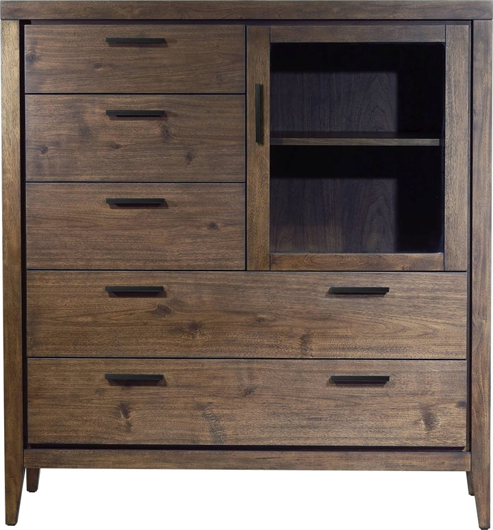 Boracay Five Drawer One Door Walnut Sweater Chest in Wild Oats Brown (2024) – view 3