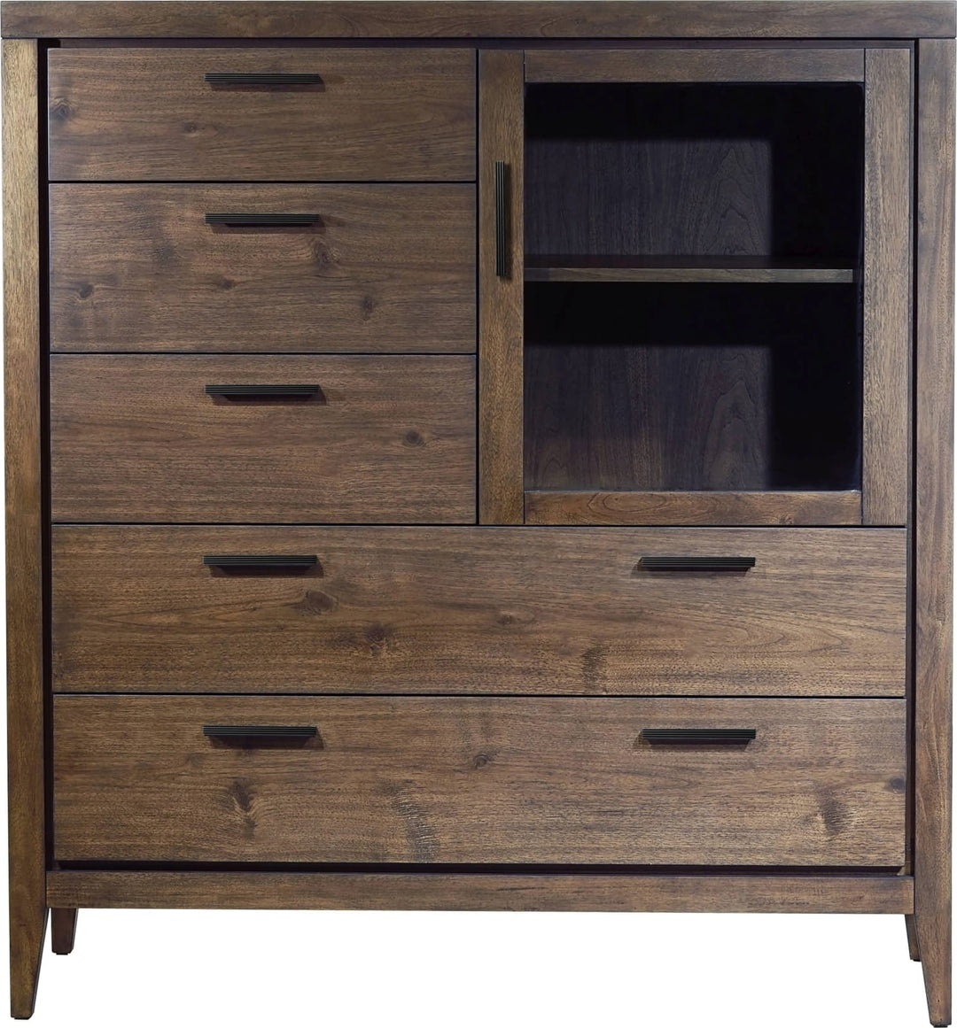 Boracay Five Drawer One Door Walnut Sweater Chest in Wild Oats Brown (2024) – view 3