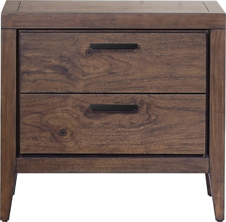 Boracay Two Drawer USB Charging Nightstand in Wild Oats Brown – view 2
