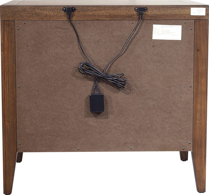 Boracay Two Drawer USB Charging Nightstand in Wild Oats Brown – view 4