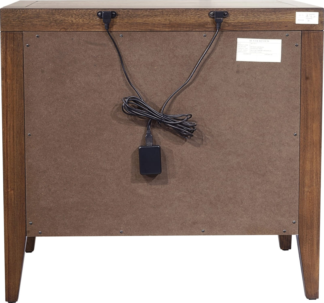 Boracay Two Drawer USB Charging Nightstand in Wild Oats Brown – view 4