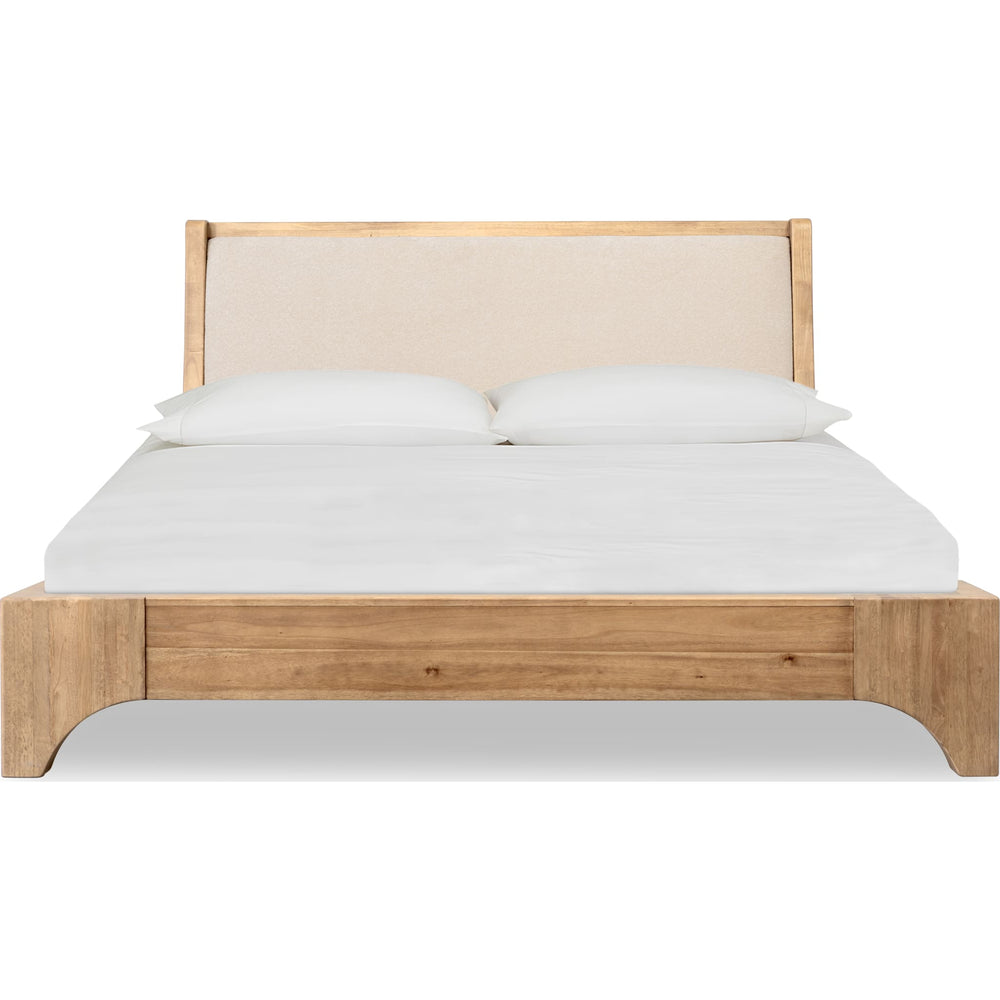 Brentwood California King Upholstered Wood Bed in Brioche