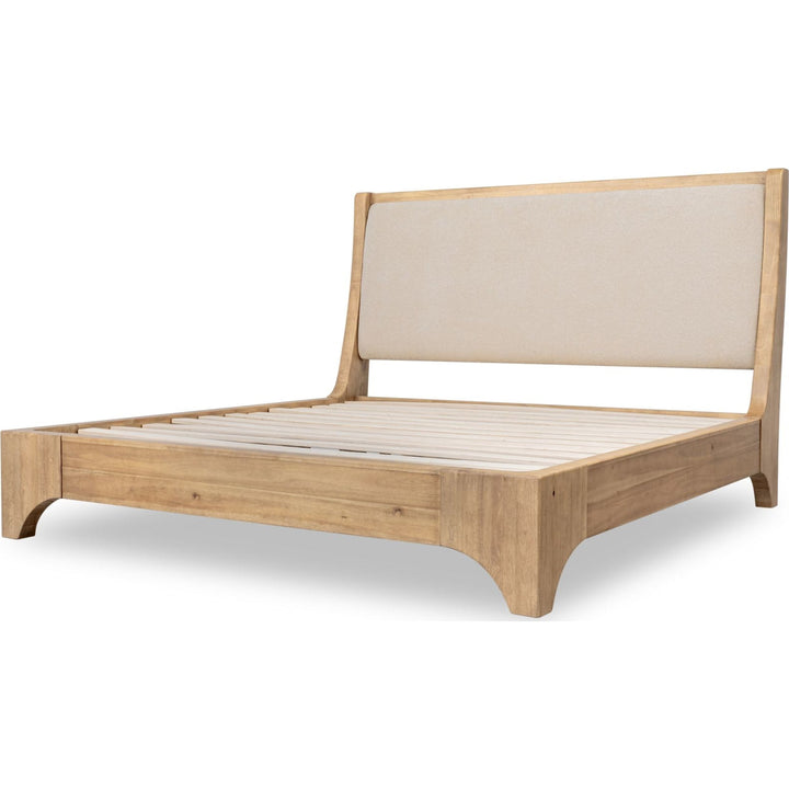 Brentwood California King Upholstered Wood Bed in Brioche