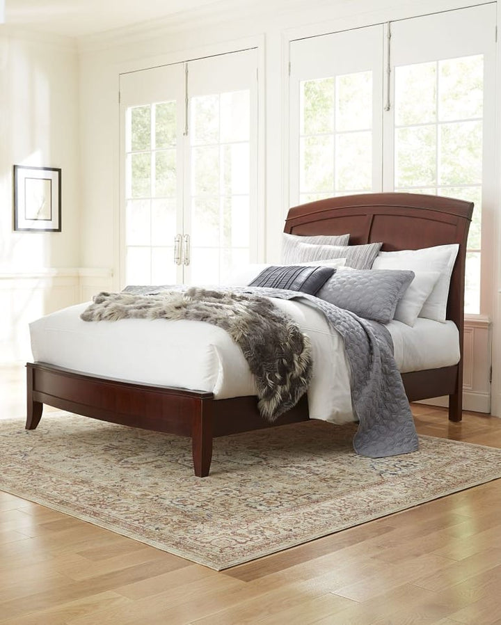 Brighton King Size Low Profile Sleigh Bed in Cinnamon