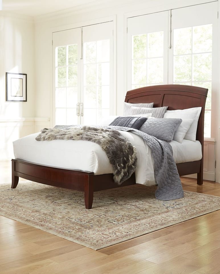 Brighton California King Size Low Profile Sleigh Bed in Cinnamon