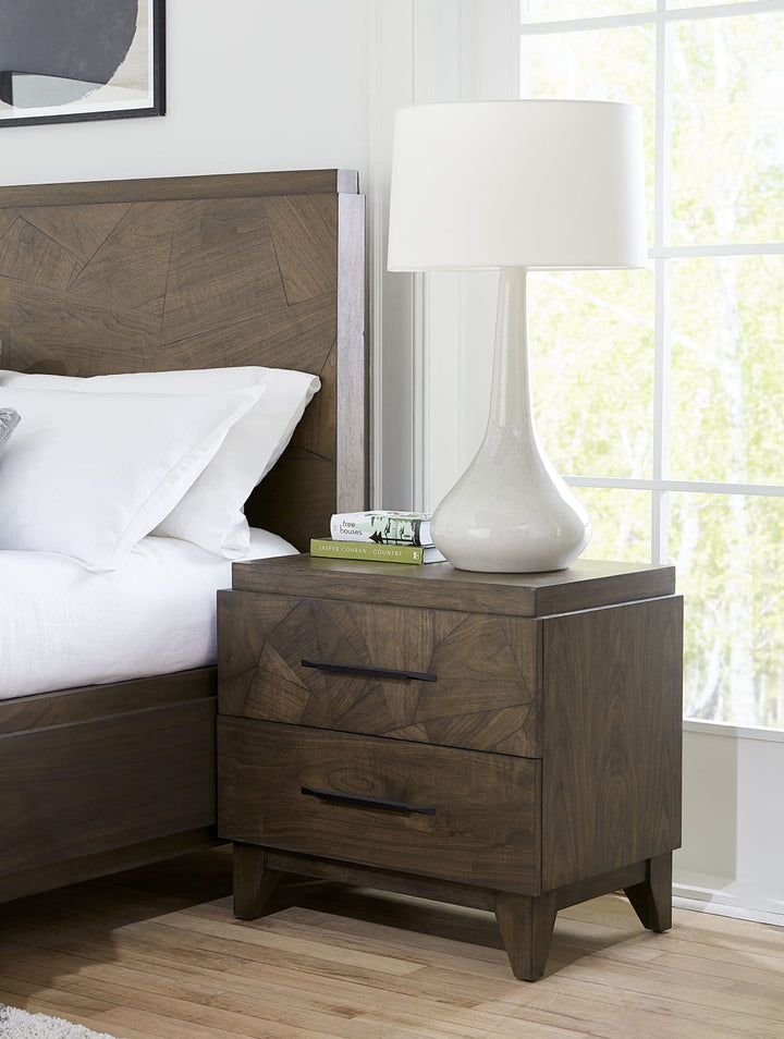 Broderick Two-Drawer Nightstand in Wild Oats Brown