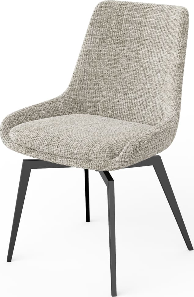 CEO 180 Degree Return Swivel Upholstered Dining Chair in Beige – view 3