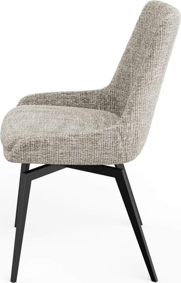 CEO 180 Degree Return Swivel Upholstered Dining Chair in Beige – view 4