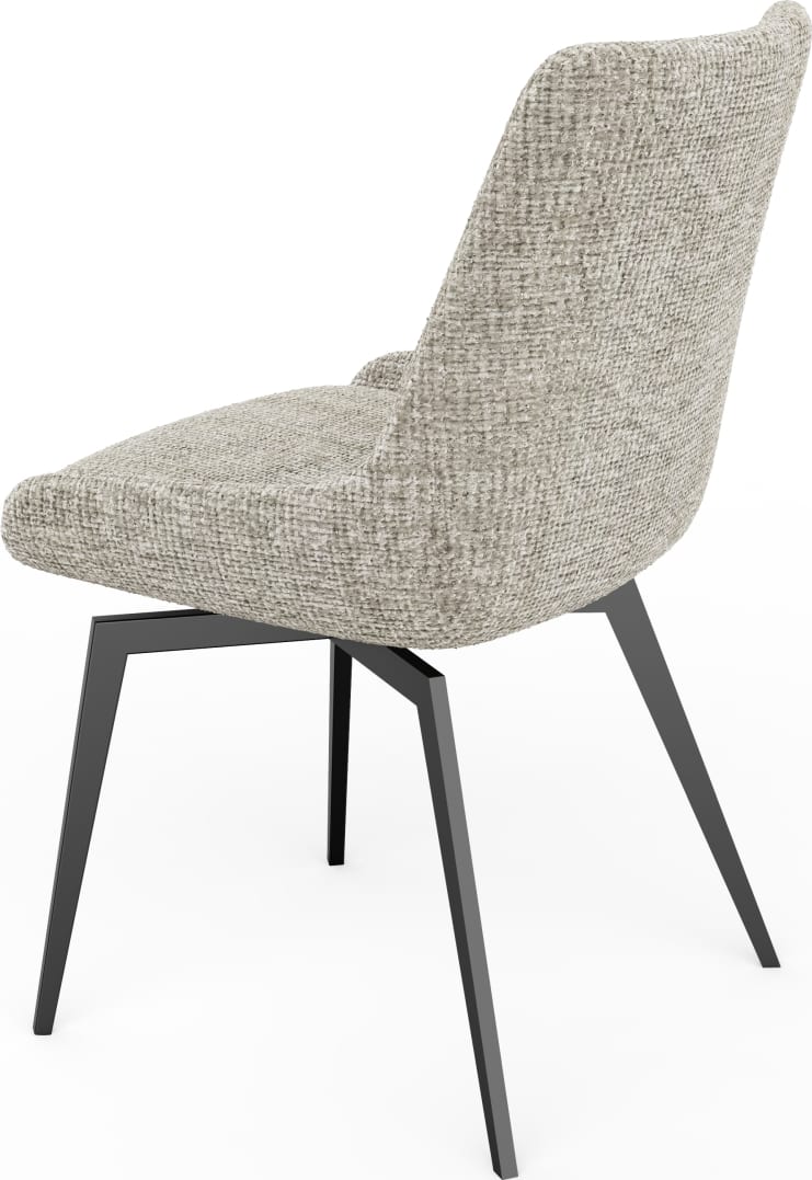 CEO 180 Degree Return Swivel Upholstered Dining Chair in Beige – view 5