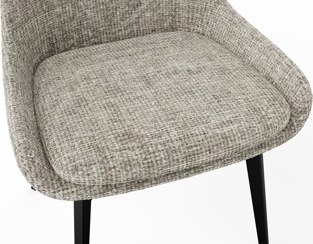 CEO 180 Degree Return Swivel Upholstered Dining Chair in Beige – view 7