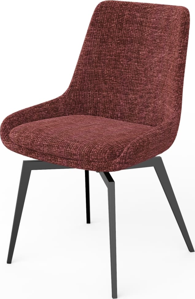 CEO 180 Degree Return Swivel Upholstered Dining Chair in Cherry – view 3