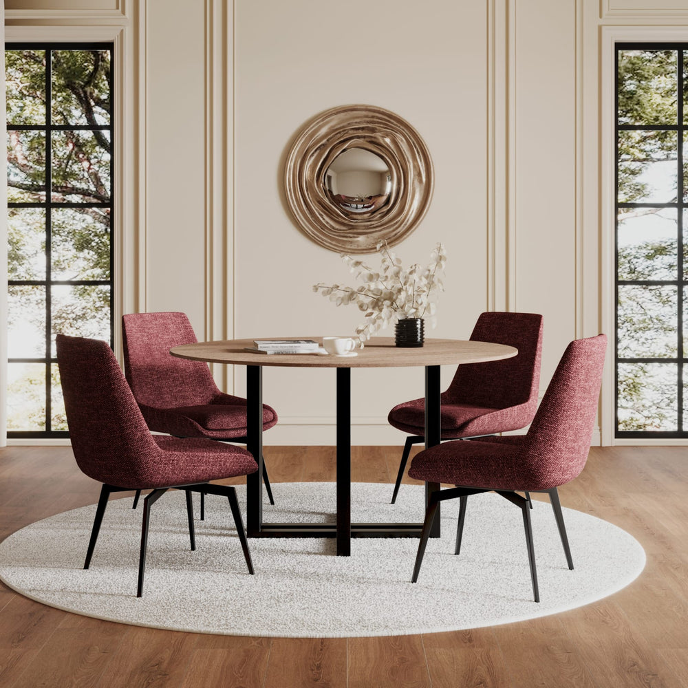 CEO 180 Degree Return Swivel Upholstered Dining Chair in Cherry – view 8