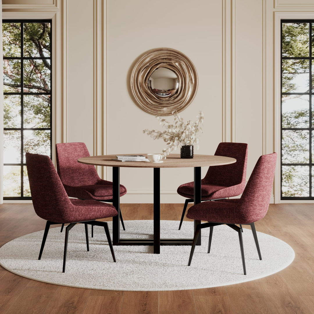CEO 180 Degree Return Swivel Upholstered Dining Chair in Cherry – view 8