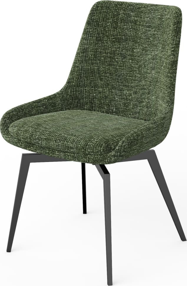 CEO 180 Degree Return Swivel Upholstered Dining Chair in Olive – view 3