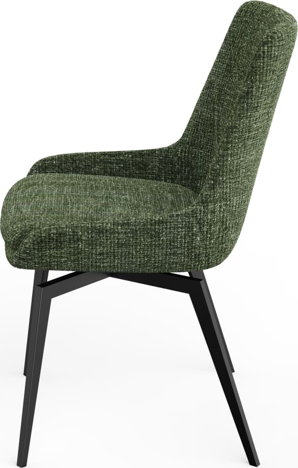 CEO 180 Degree Return Swivel Upholstered Dining Chair in Olive – view 4
