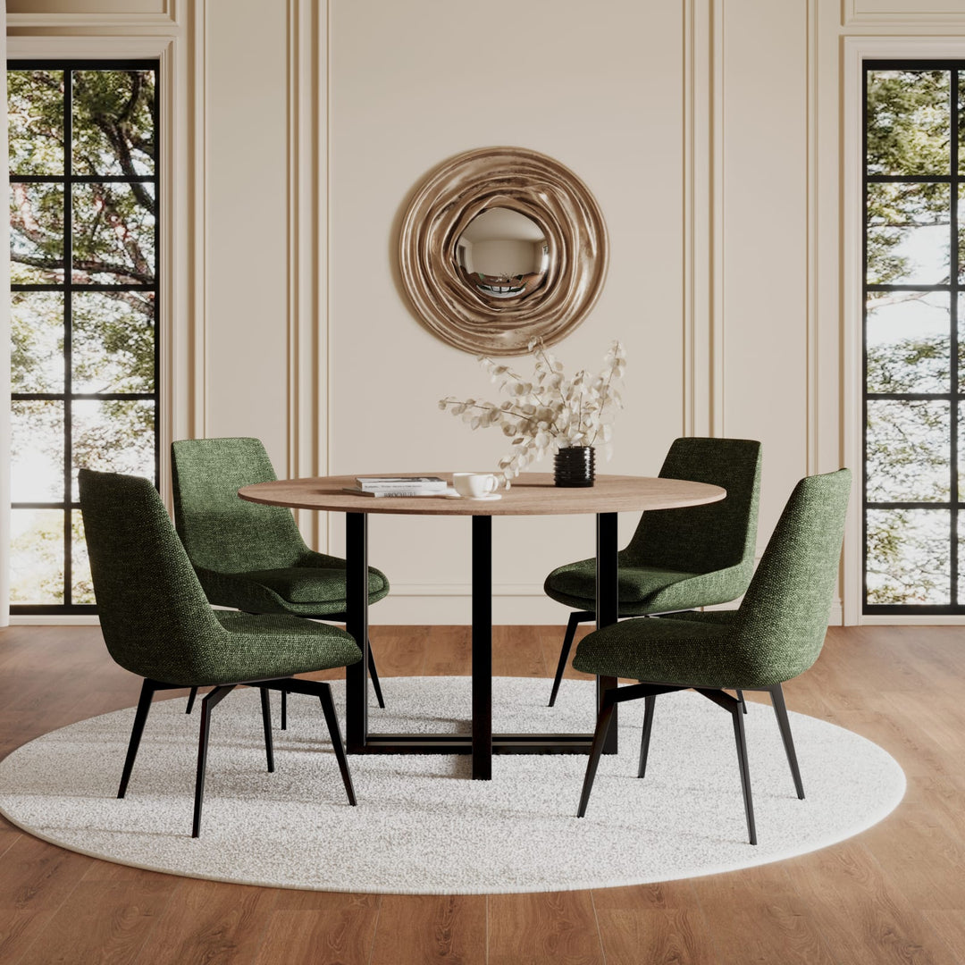 CEO 180 Degree Return Swivel Upholstered Dining Chair in Olive – view 8