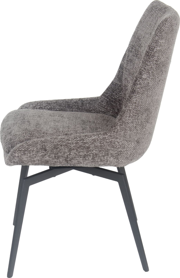 CEO 180 Degree Return Swivel Upholstered Dining Chair in Oyster – view 5