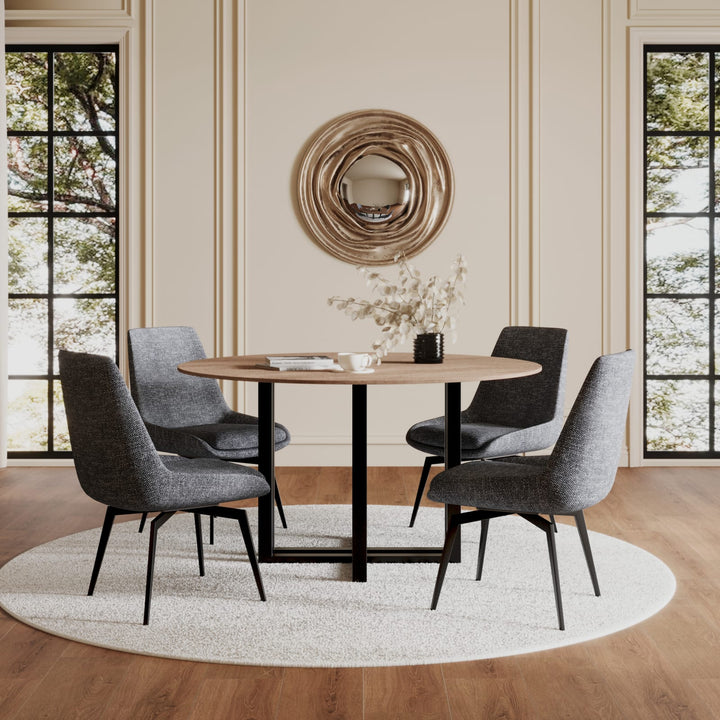CEO 180 Degree Return Swivel Upholstered Dining Chair in Oyster – view 8